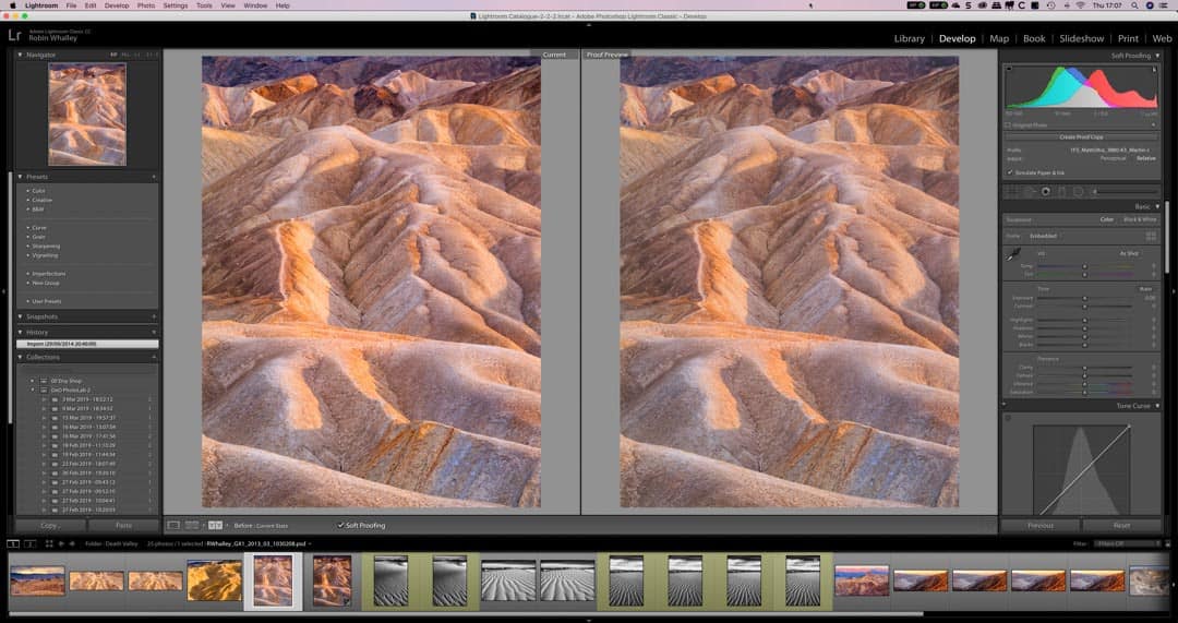 Soft proofing view in Lightroom