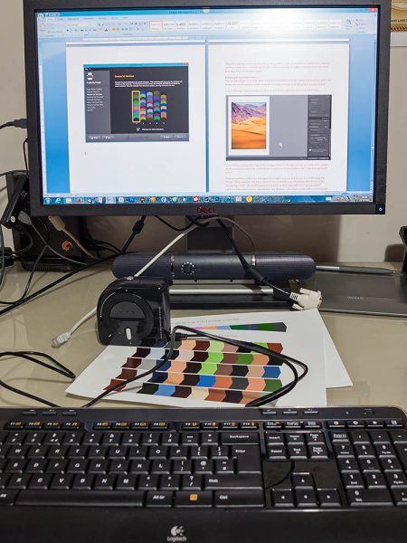 ColorMunki scanning printer swatches