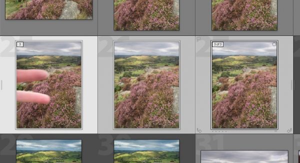 Selecting a group of images in Lightroom