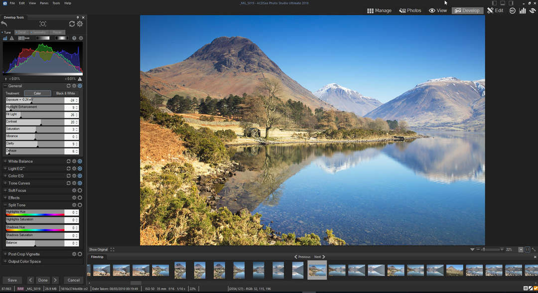 Applying adjustments to images in ACDSee. This is an alternative to the Lightroom Develop module.