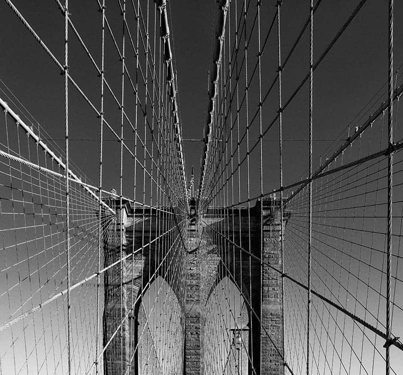 Brooklyn Bridge with corrected converging verticals