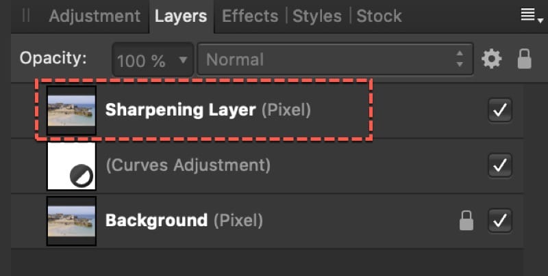 Creating the Sharpeing layer