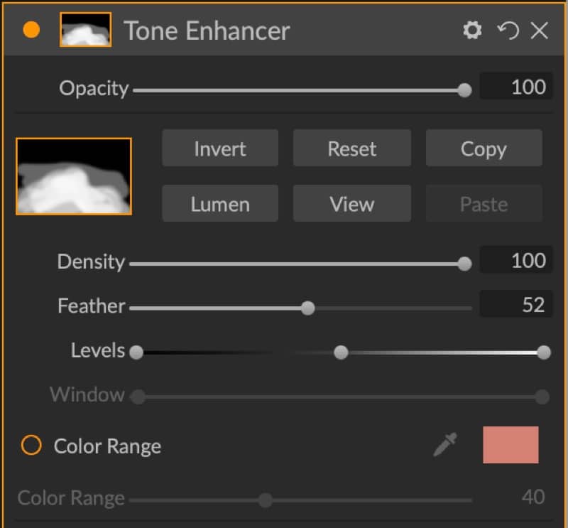Applying a mask to the adjustments in the Tone Enhancer Filter