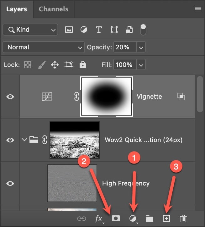 Icons of the Photoshop Layers Window