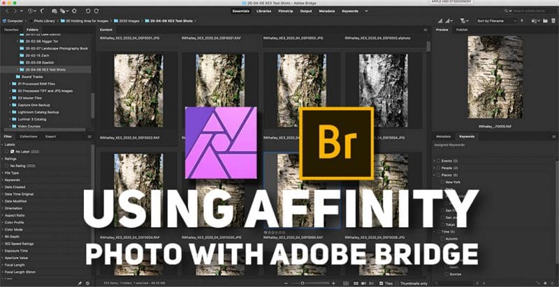 Using Affinity Photo with Adobe Bridge tutorial main image
