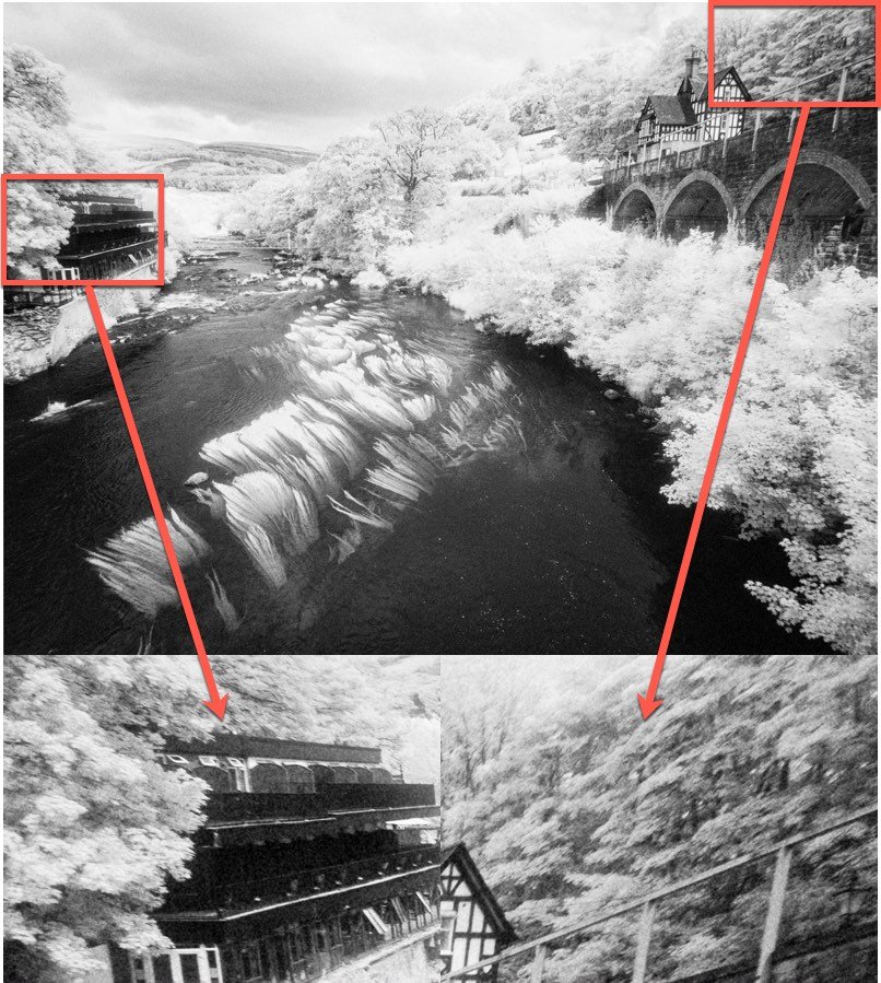 wide angle lens distortion in infrared photography