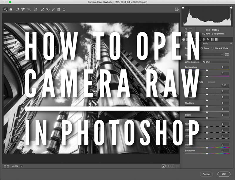 How to open camera raw in photoshop main image