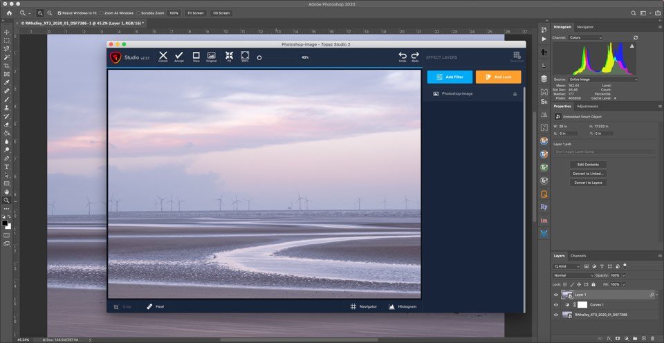Topaz Studio open as a plug-in from Photoshop
