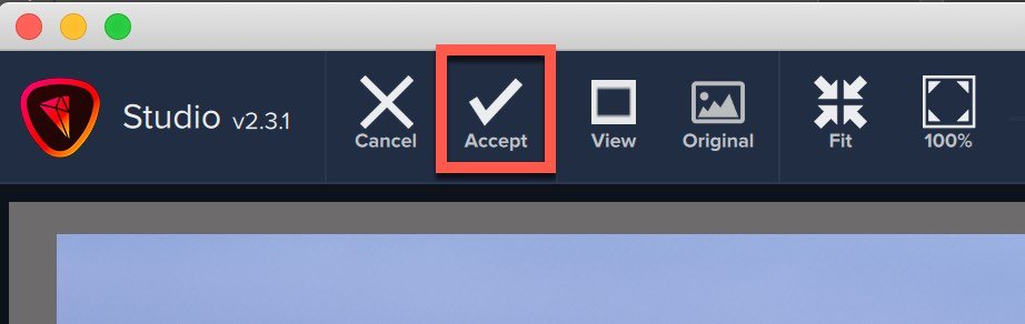 Using the Accept icon to save your changes