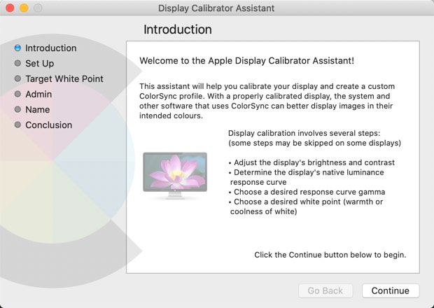 The Apple Display Calibrator Assistant
