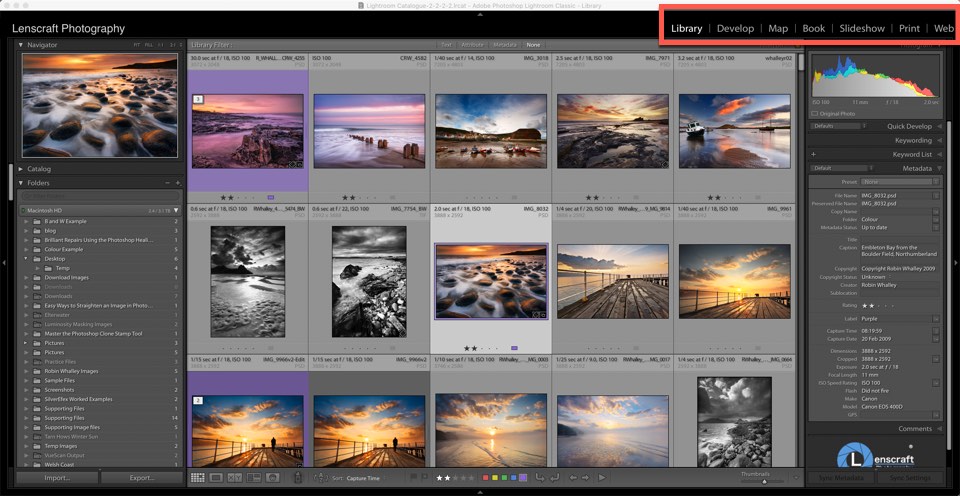 The Lightroom Interface and Modules