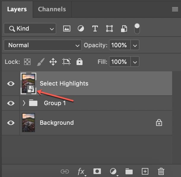 Creating a new layer and converting it for smart filters