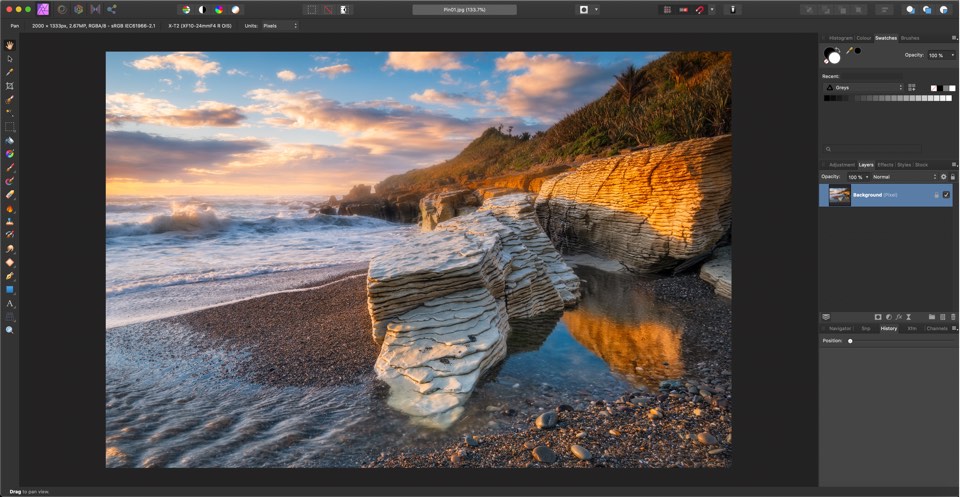 Image open in Affinity Photo before adding a border