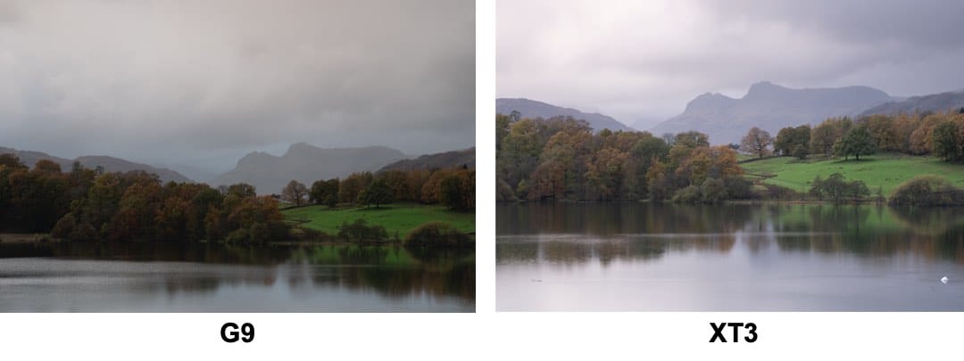 Colour handling example from the G9 and XT3