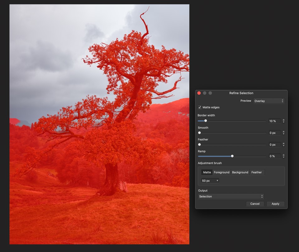 Using Refine Selection in Affinity Photo