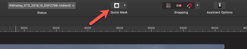 quick mask icon in the affinity photo toolbar