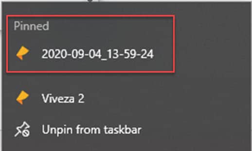 Item pinned in Windows Tasklist for editing with Nik Viveza