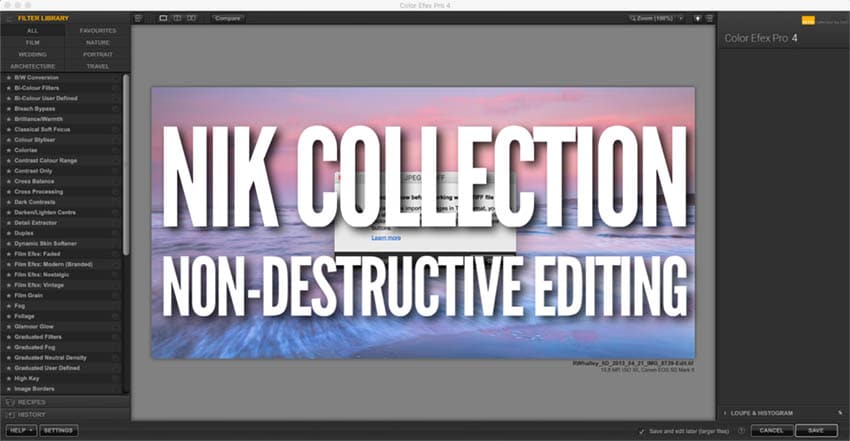 Non-destructive editing in the nik collection title image