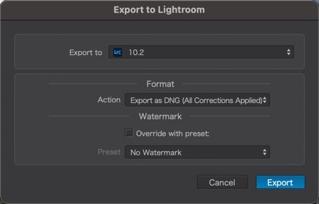 Export to Lightroom PhotoLab option