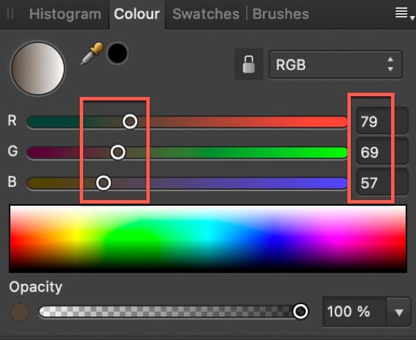 Changing the colour of the gradient