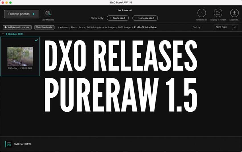 DxO Releases PureRAW 1.5 title image