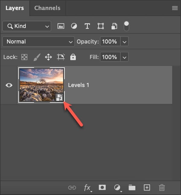 Photoshop Smart Object in the Layers Window