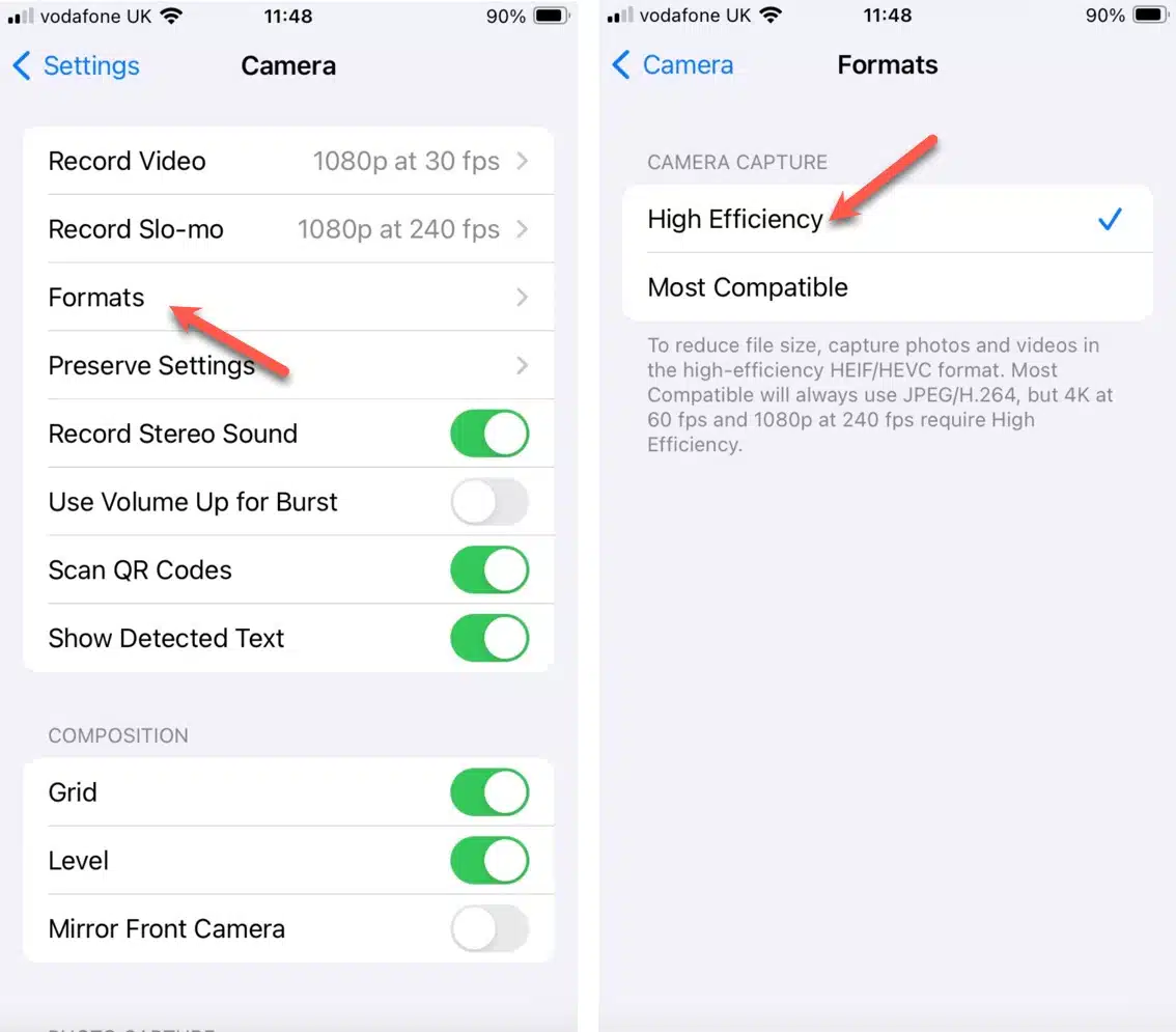 Changing the iPhone settings to be able to capture long exposure images